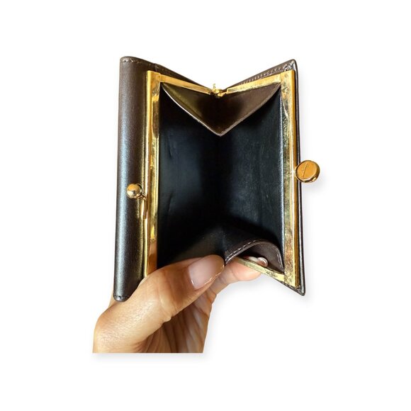 Salvatore Ferragamo Vara Bow Kisslock Wallet | Brown Leather - Picture 7 of 8